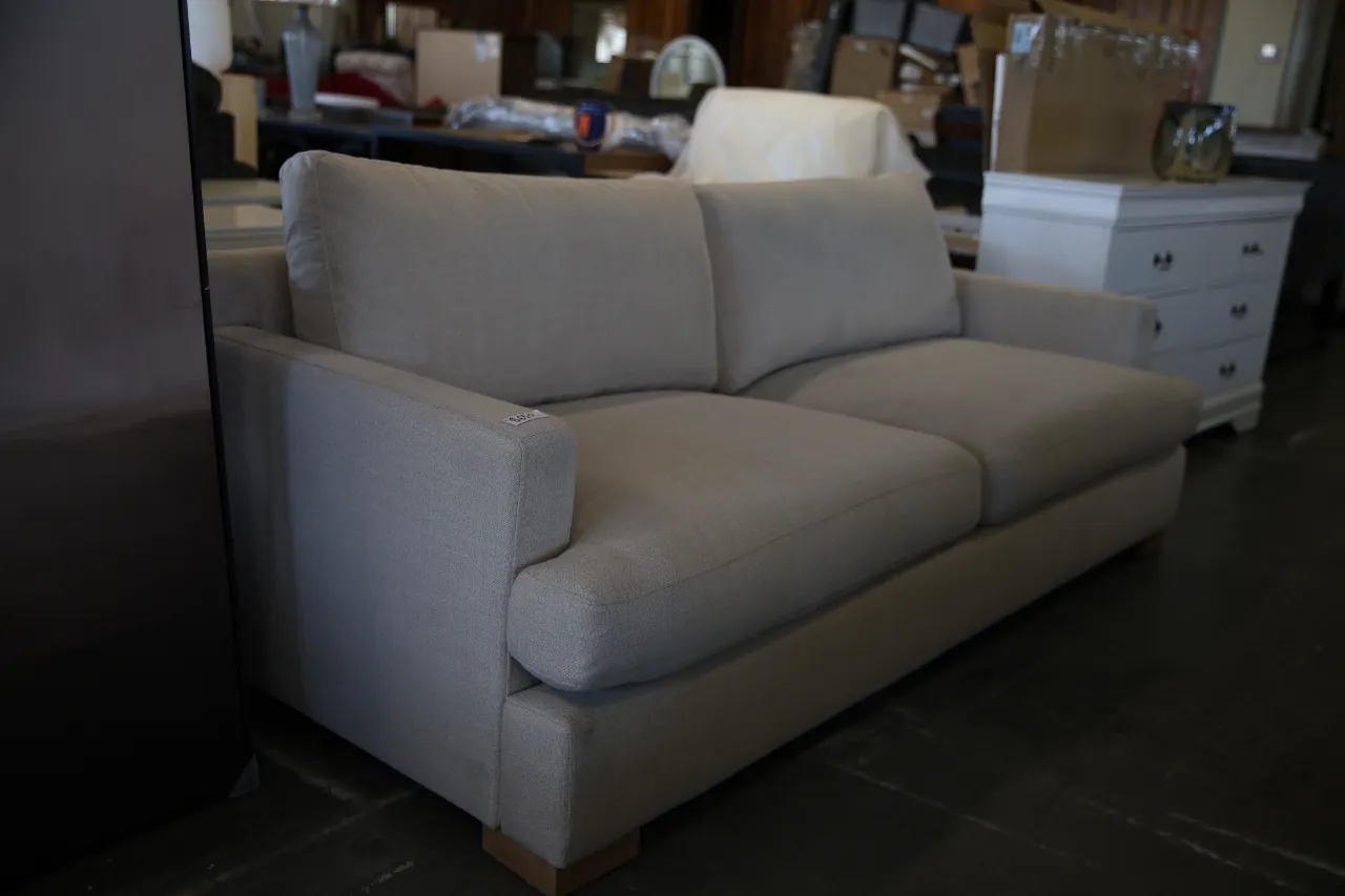 Light Gray Linen Sofa โ image 1