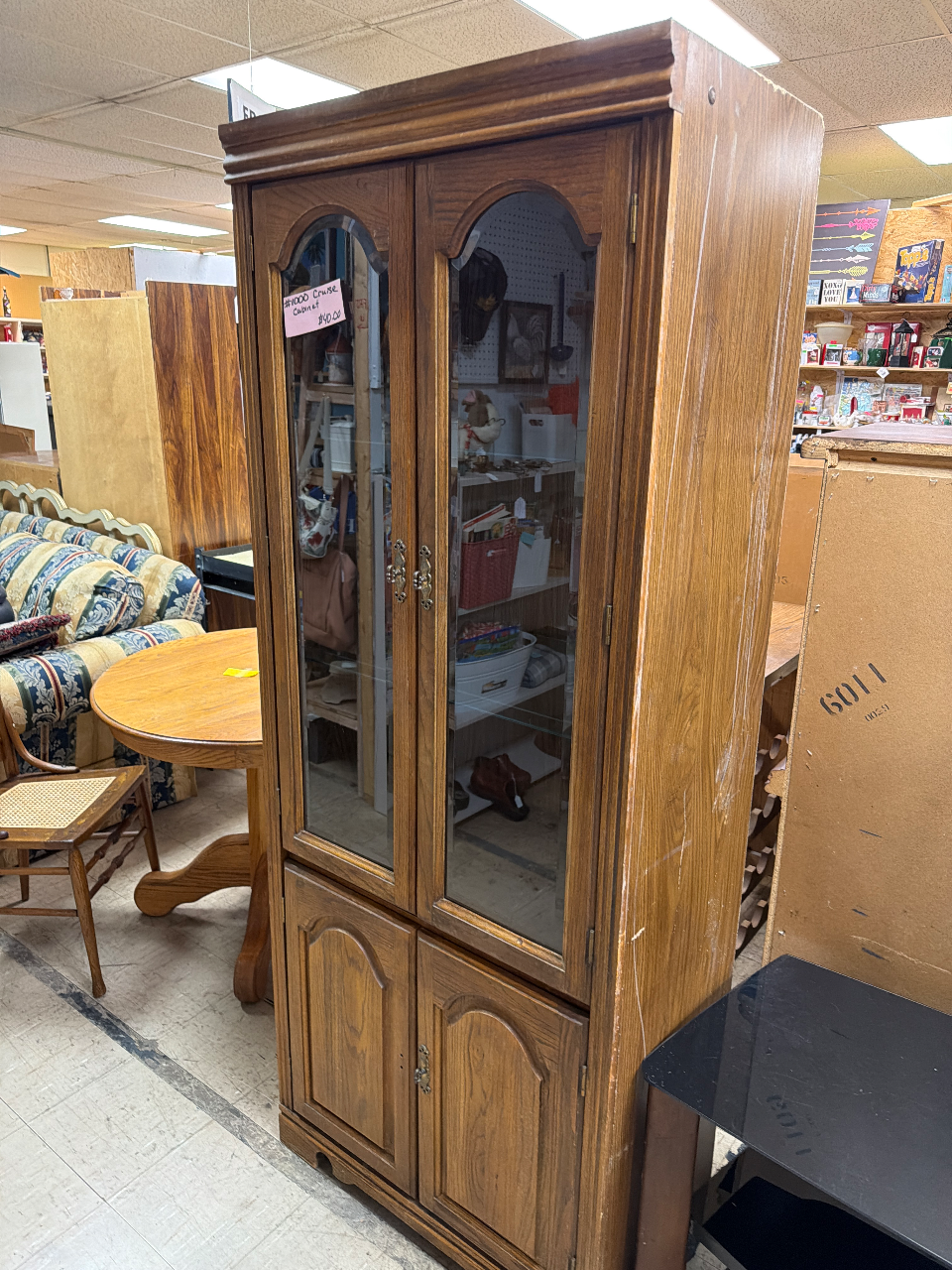 Wooden Display Cabinet with Glass Doors โ image 1