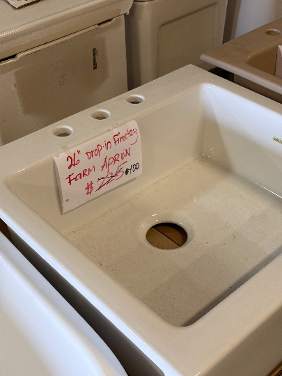 26" Drop-in Fireclay Farmhouse Apron Sink