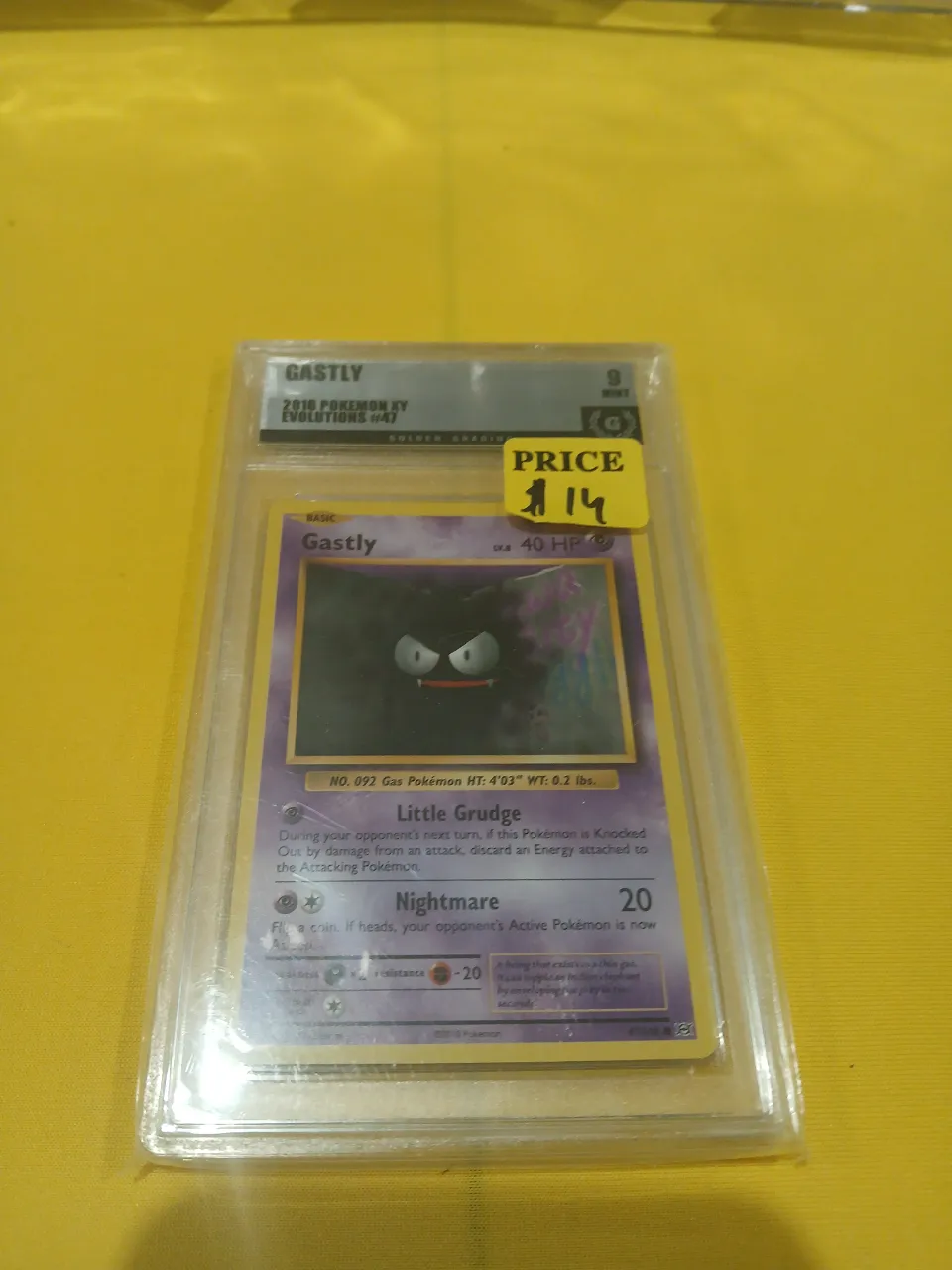 Gastly #47 Graded 9 Pokémon Card - XY Evolutions — image 1