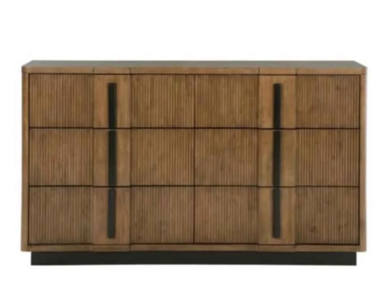 Reon Ash Brown Black 6-Drawer Dresser 38" H x 65.5" W x 19" D โ image 1