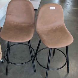 Modern Brown Faux Leather Counter Stool (Set of 2) โ image 1